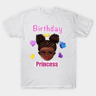 Birthday Princess Girls Birthday Party African American black girl T-Shirt